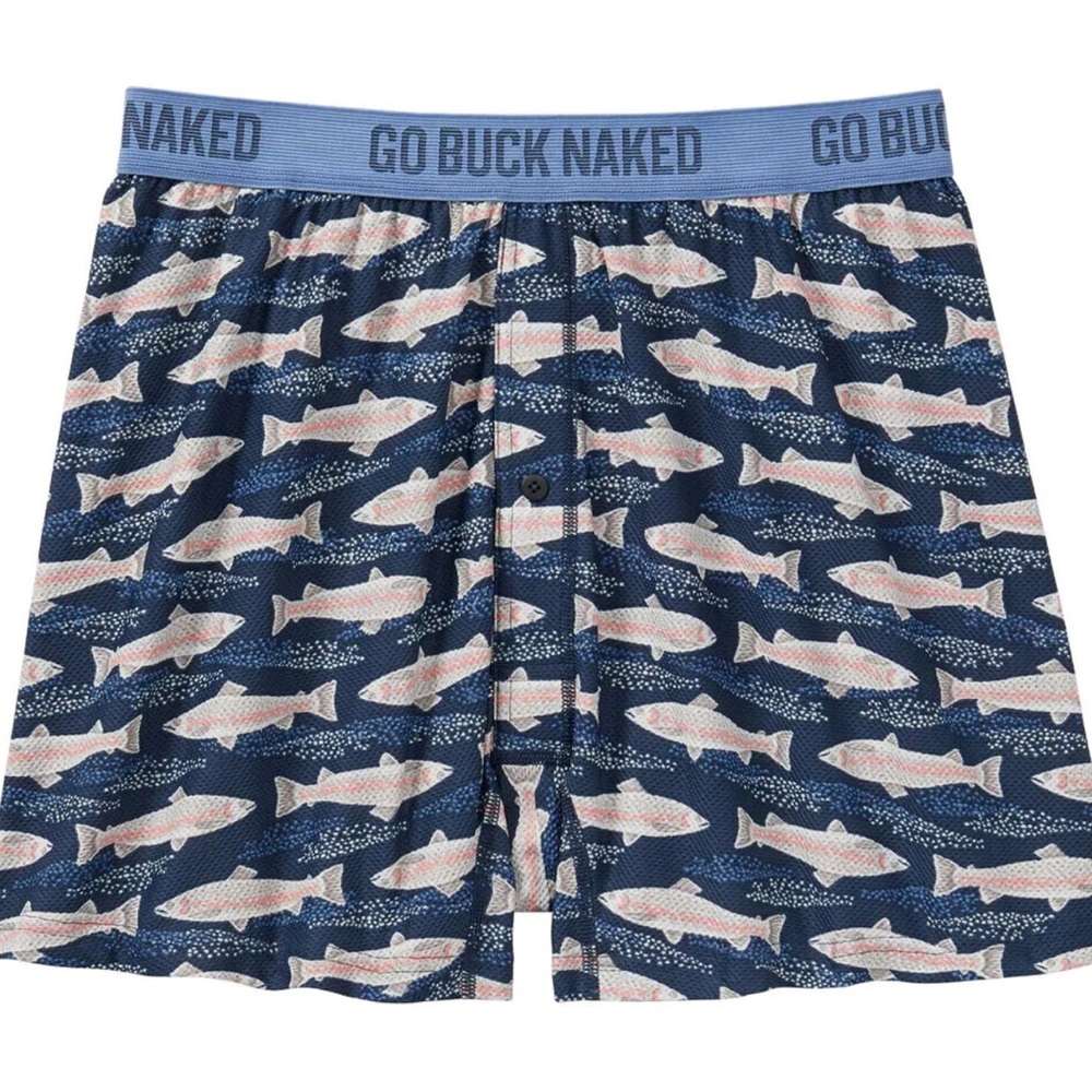 Duluth Trading Co Fish Print Boxers - Navy fish 2xl